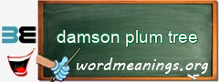 WordMeaning blackboard for damson plum tree